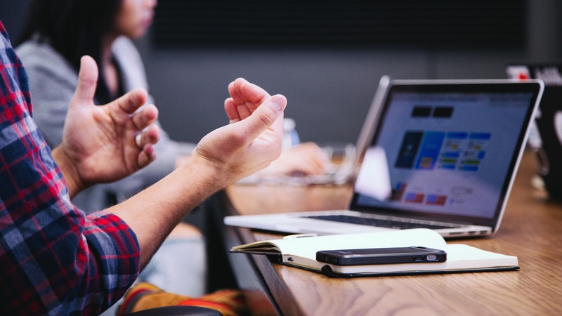 A Conexum founder doing a virtual meeting